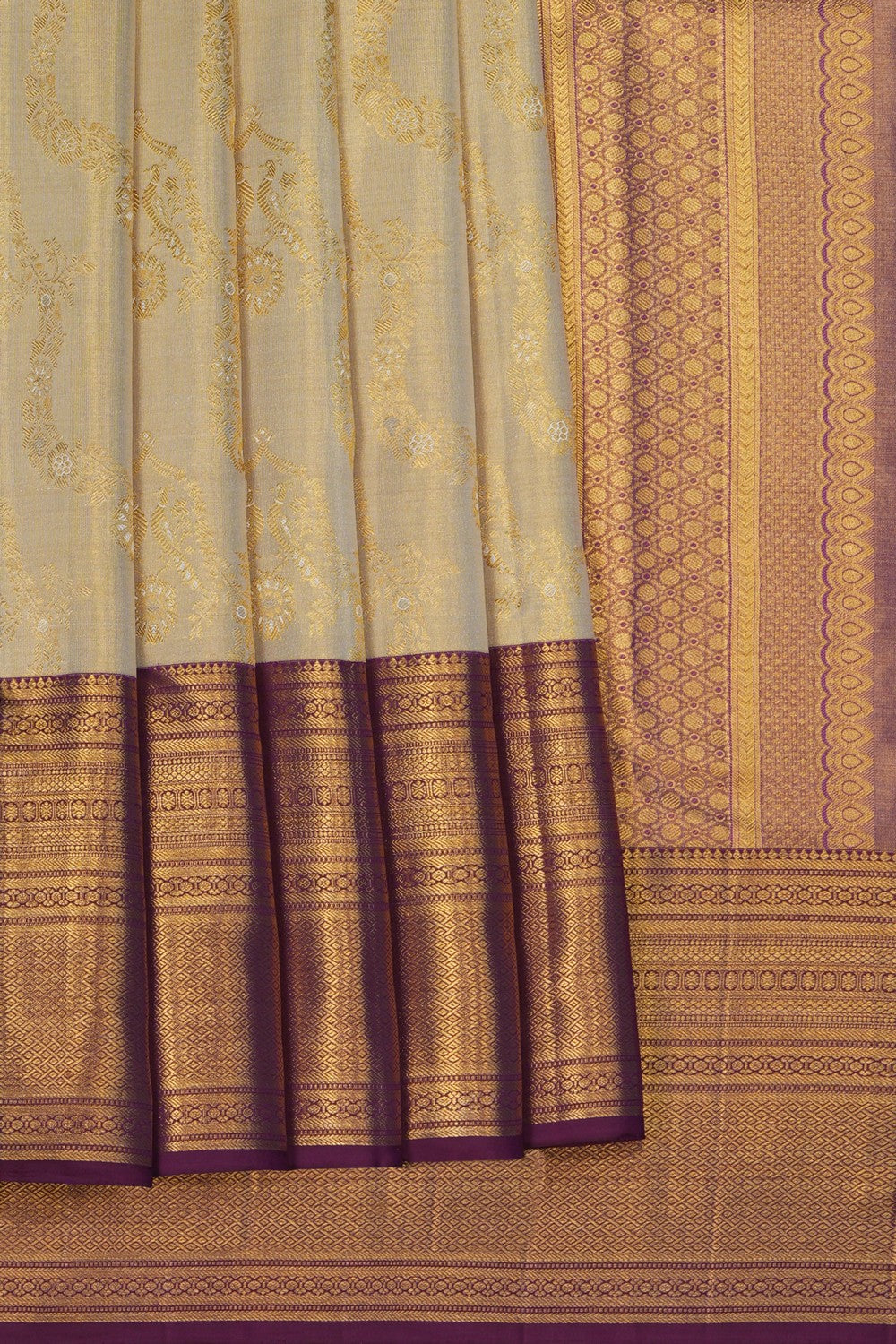 Image of Kanjivaram Silk Tissue Brocade Saree