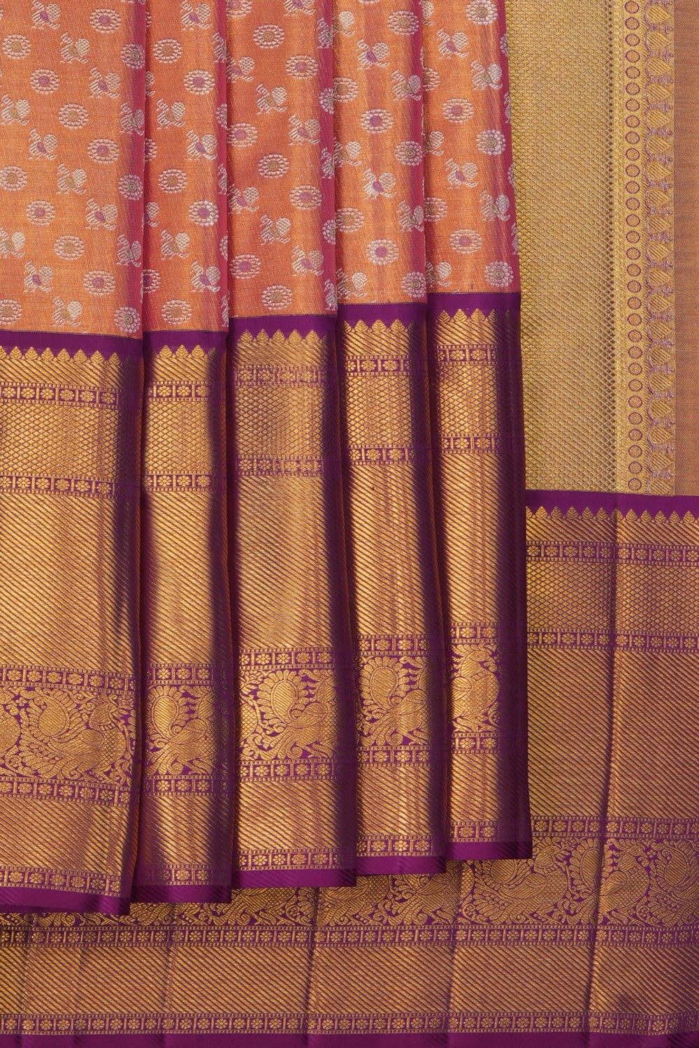 Image of Kanjivaram Silk Tissue Brocade Saree