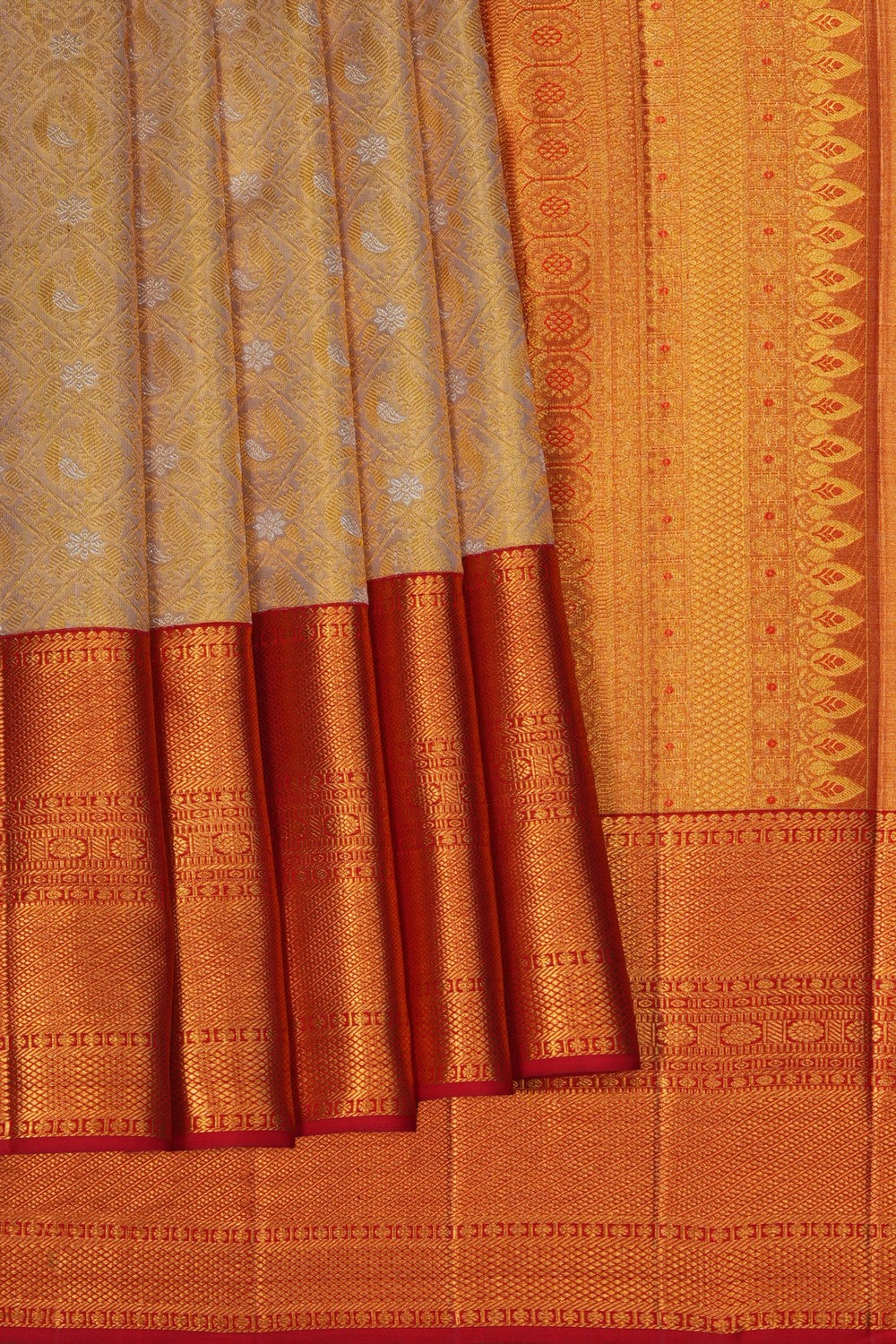 Image of Kanjivaram Silk Tissue Brocade Saree
