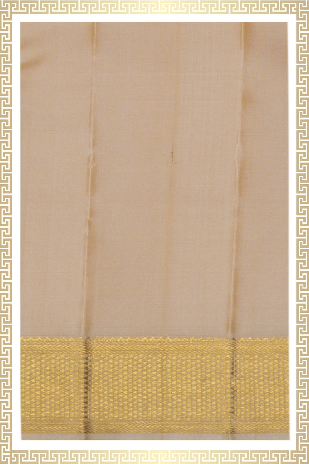 Image of Kanchi Silk Cream Traditional Dhoti With Kanduva (8 X 4)