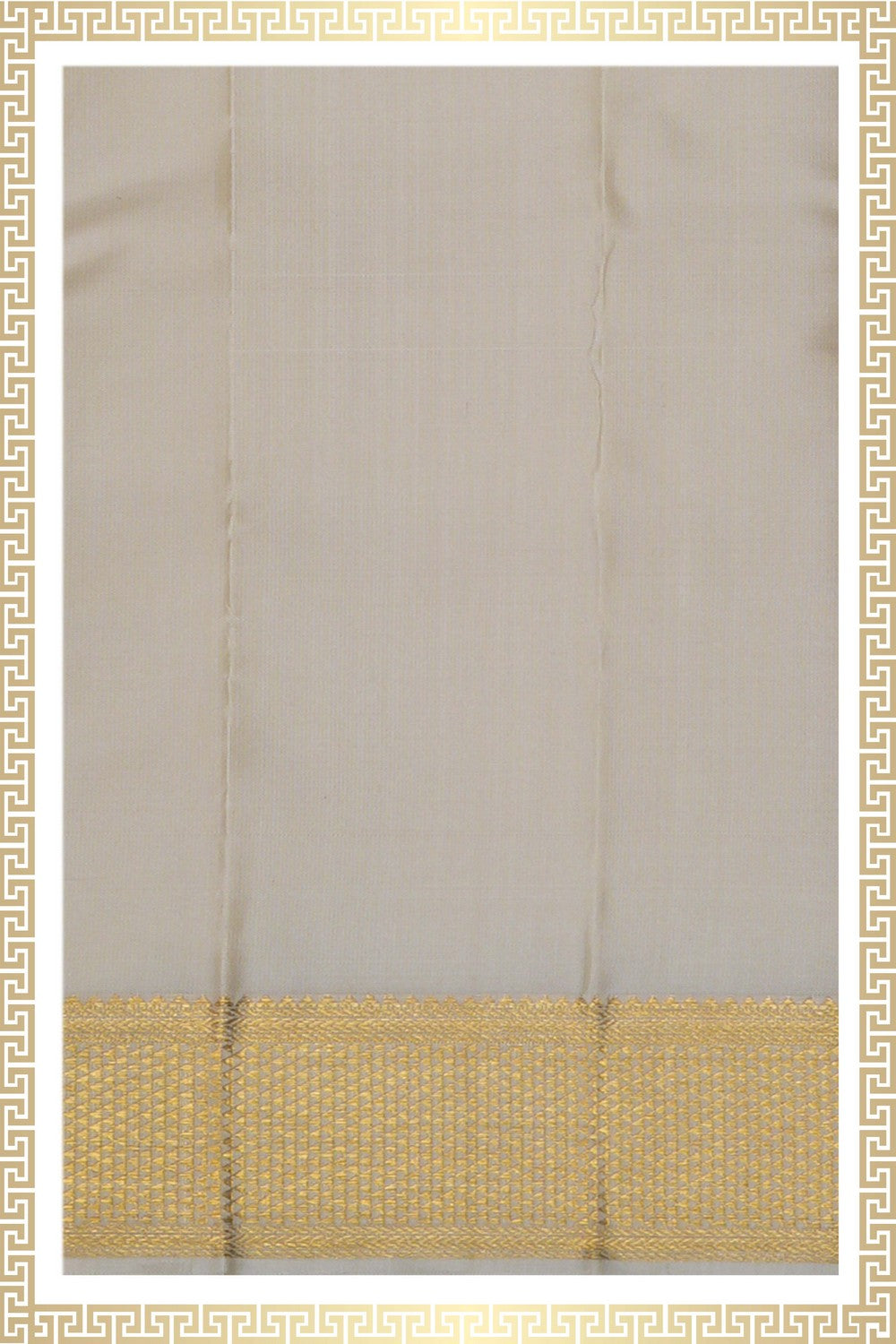Image of Kanchi Silk Off-White Traditional Dhoti With Kanduva (8 X 4)