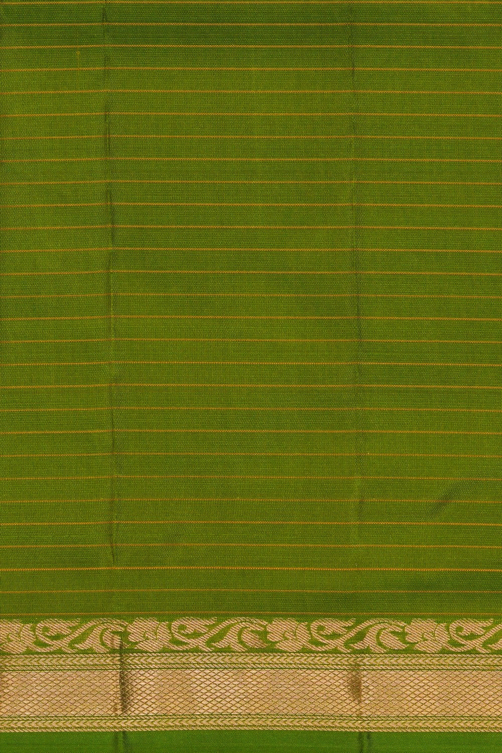 Image of Kanjivaram Silk Kattam Green Saree
