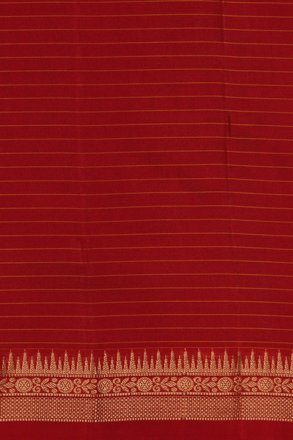 Image of Kanjivaram Silk Kattam Red Saree