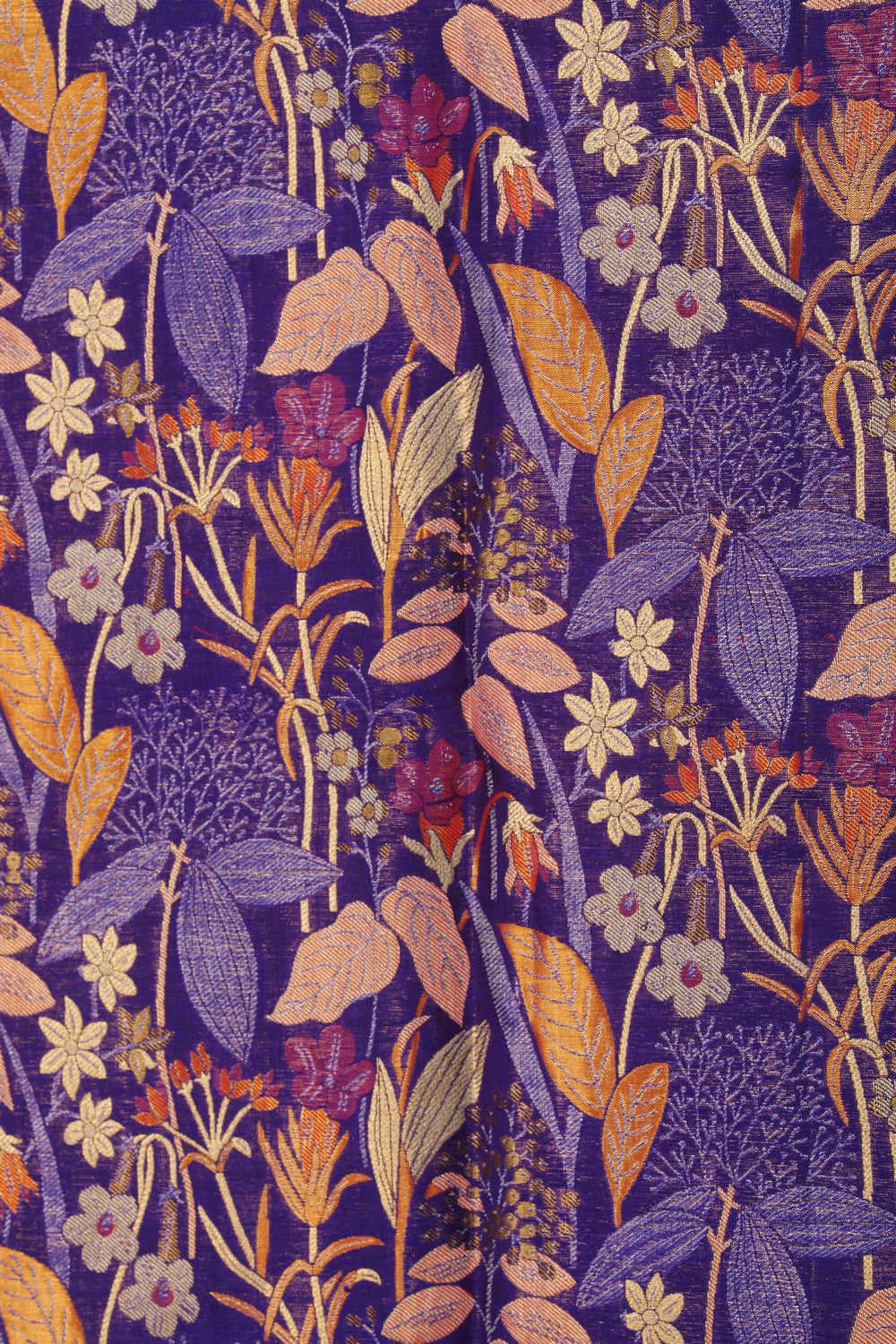 Image of Kanchipattu Pavada Violet Unstitched Set