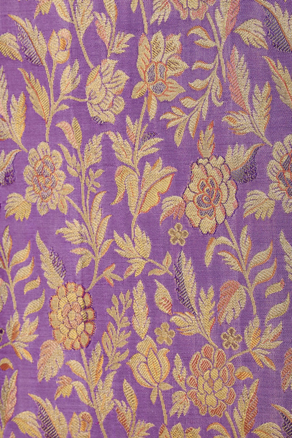 Image of Kanchipattu Pavada Lavender Unstitched Set