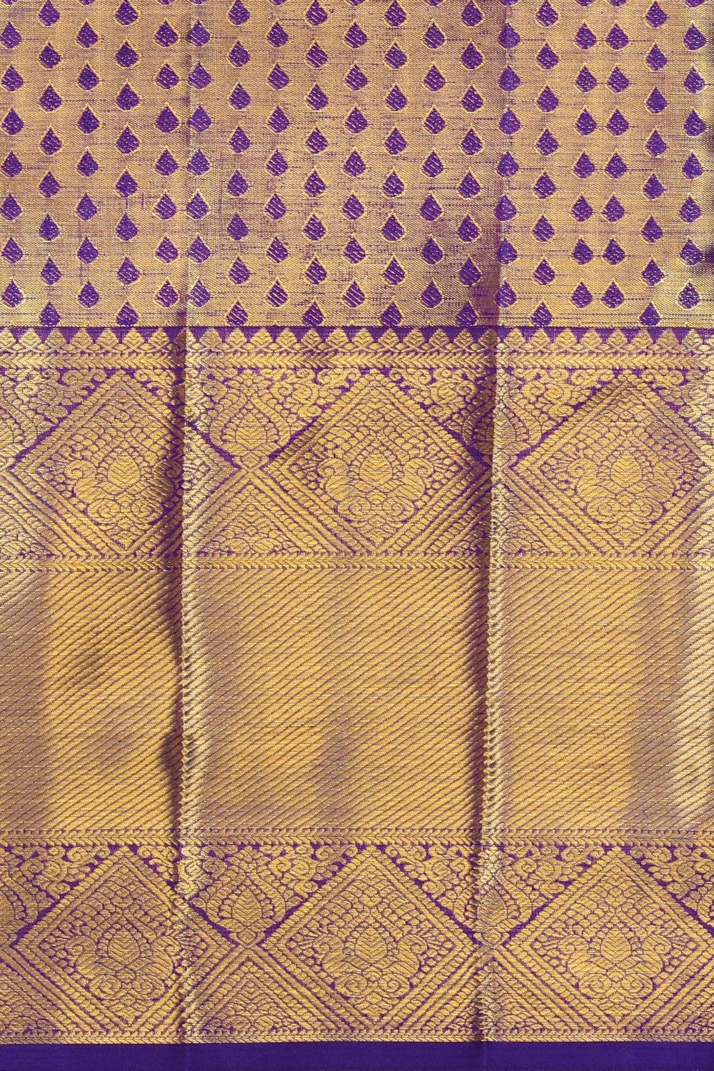 Image of Kanchipattu Pavada Lavender Unstitched Set