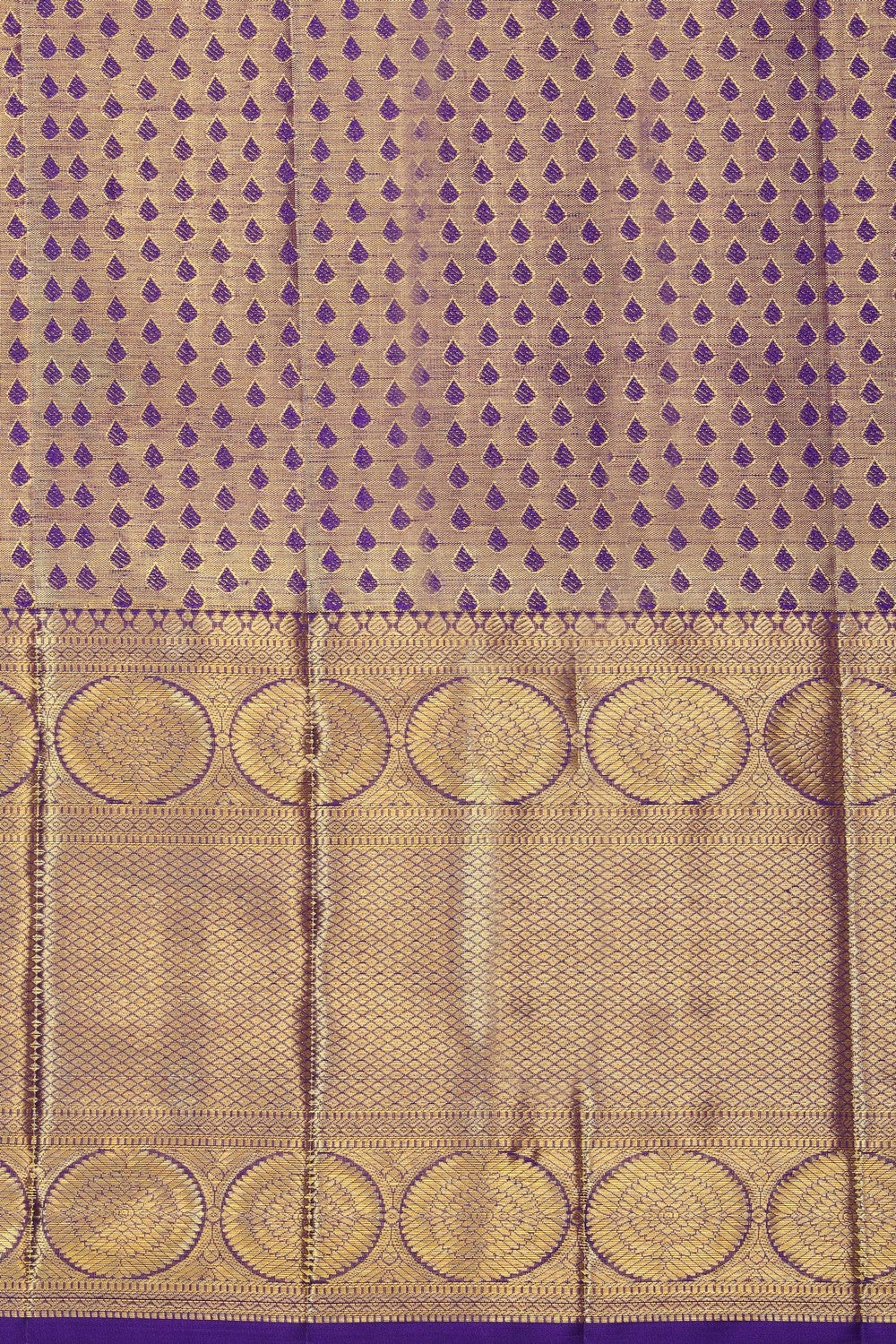 Image of Kanchipattu Pavada Sea Blue Unstitched Set