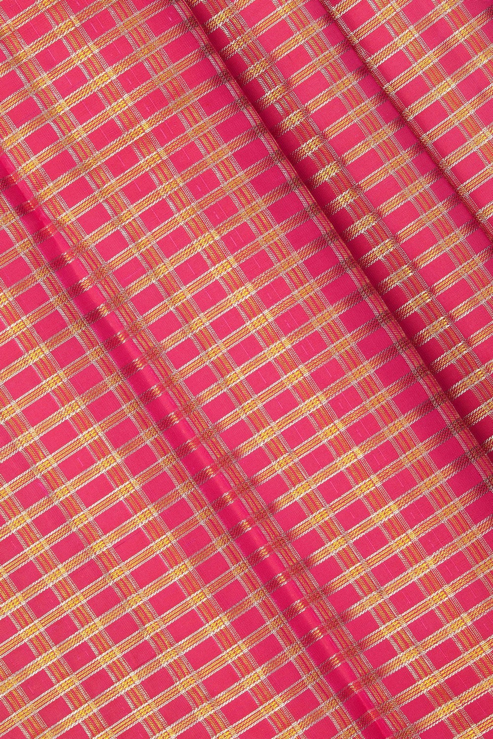 Image of Kanchipattu Pavada Pink Unstitched Set
