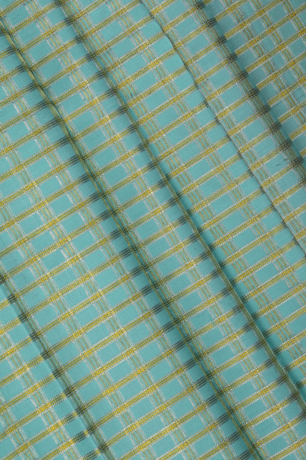 Image of Kanchipattu Pavada Pastel Blue Unstitched Set