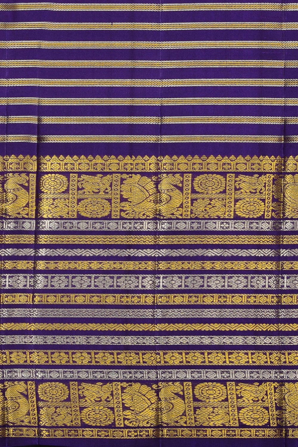Image of Kanchipattu Pavada Pastel Blue Unstitched Set
