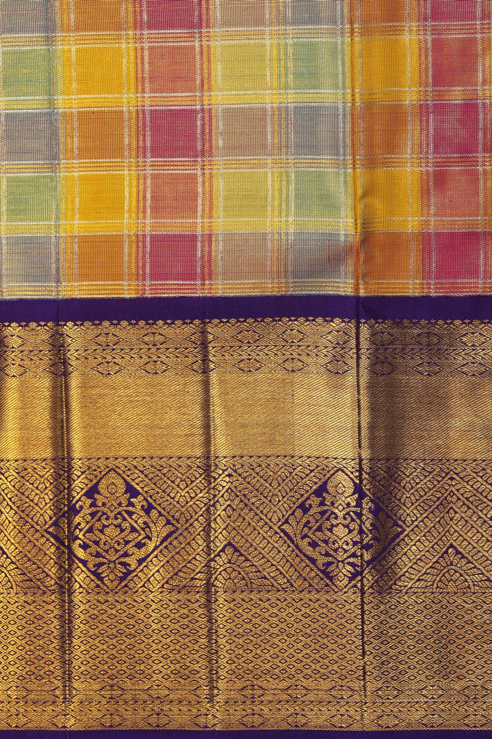 Image of Kanchipattu Pavada Multi-Coloured Unstitched Set