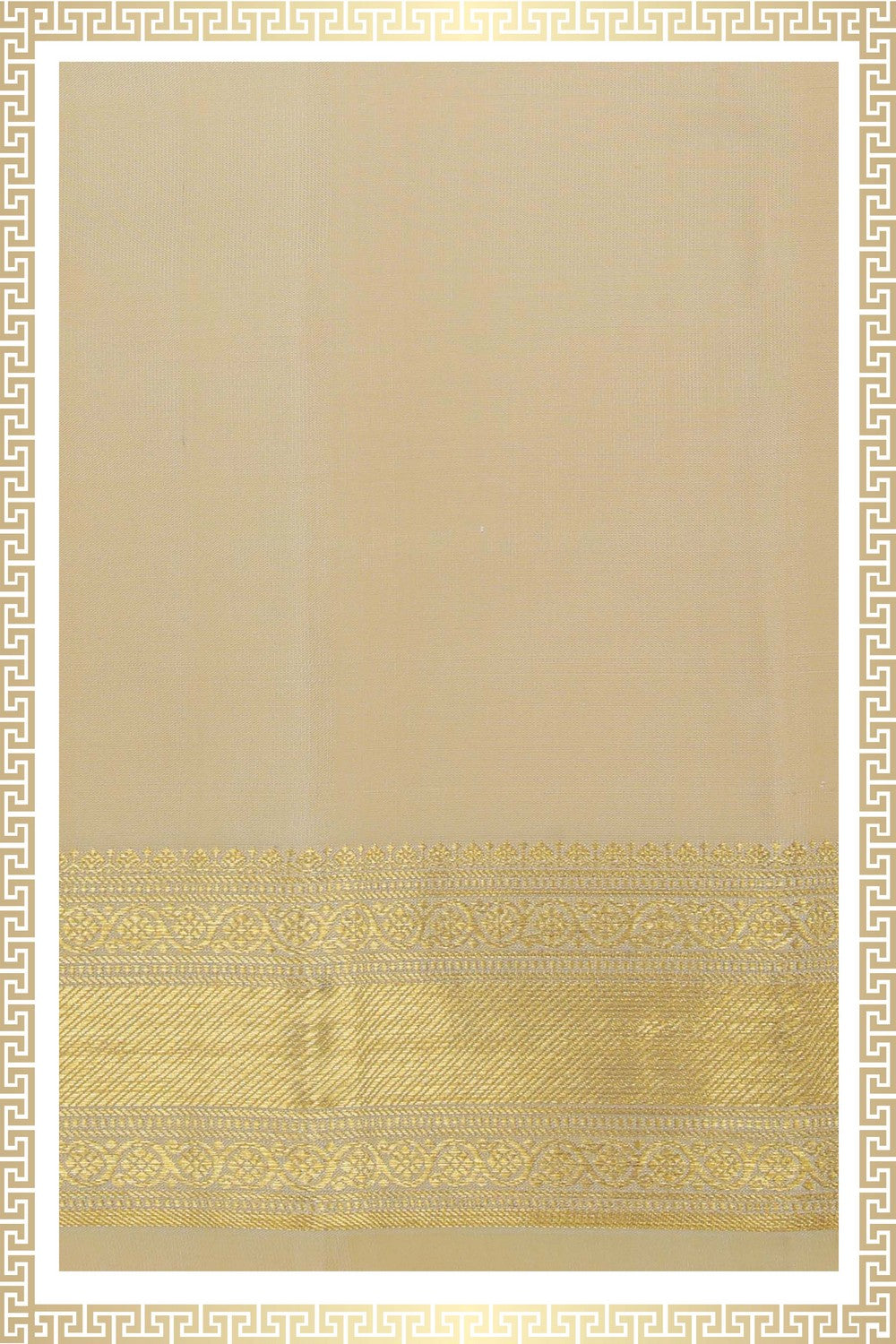 Image of Kanchi Tissue Silk Beige Dhoti With Kanduva (8 X 4) 3 PCS Set