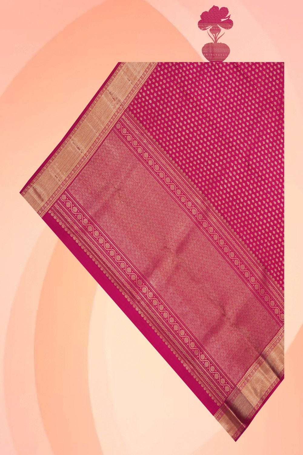 Image of Kanchi Silk Brocade Pink Dupatta