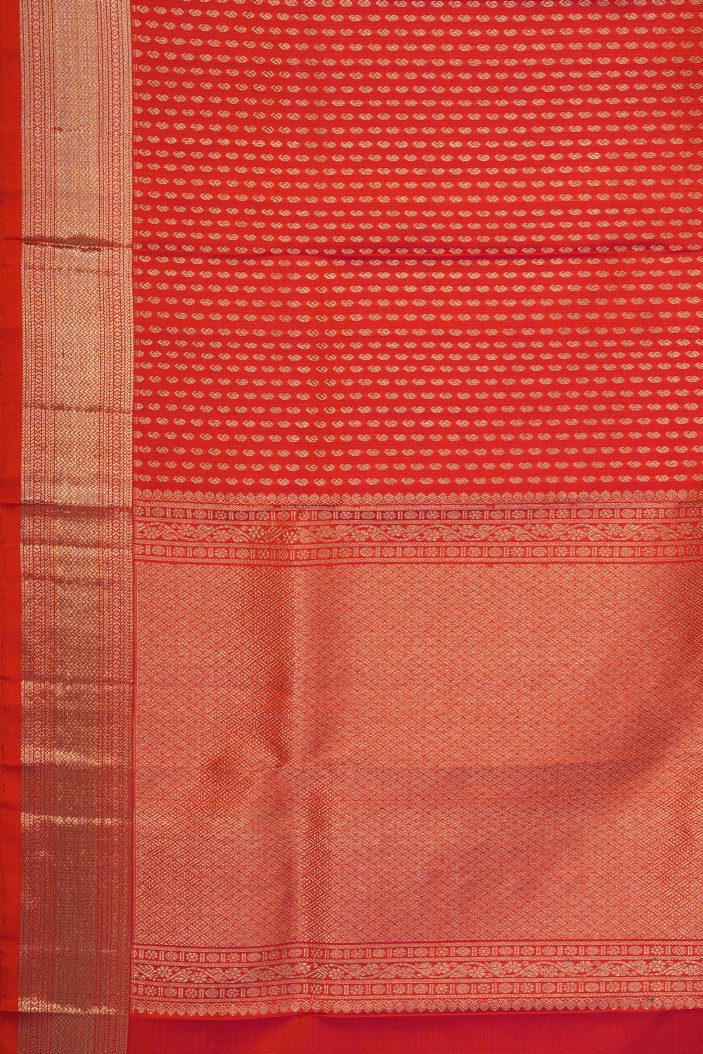 Image of Kanchi Silk Brocade Orange Dupatta