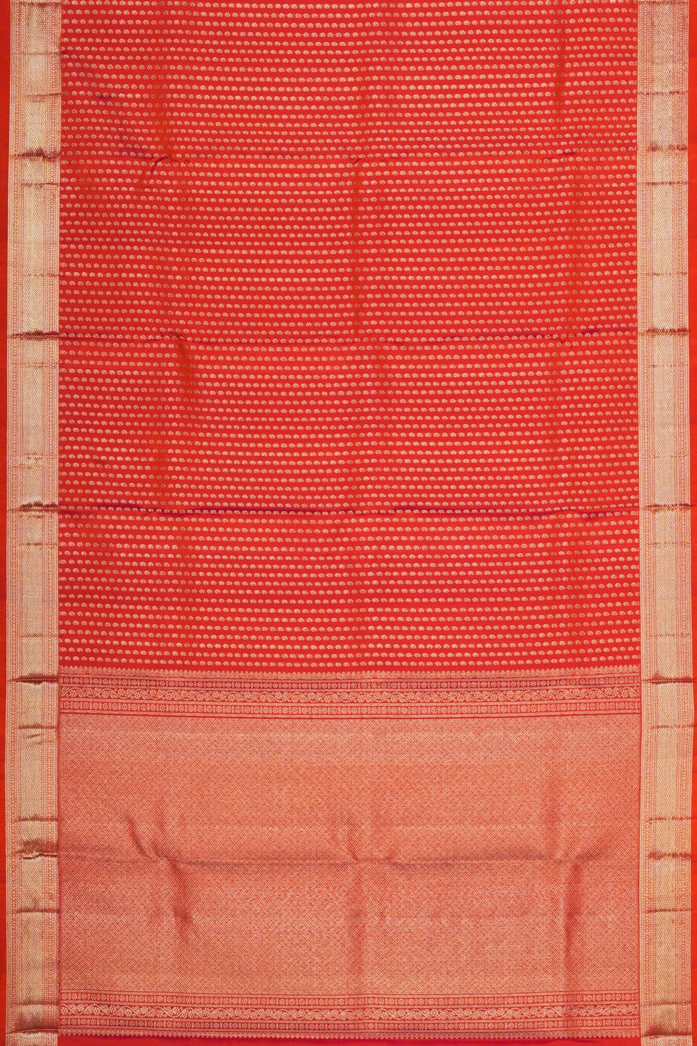 Image of Kanchi Silk Brocade Orange Dupatta