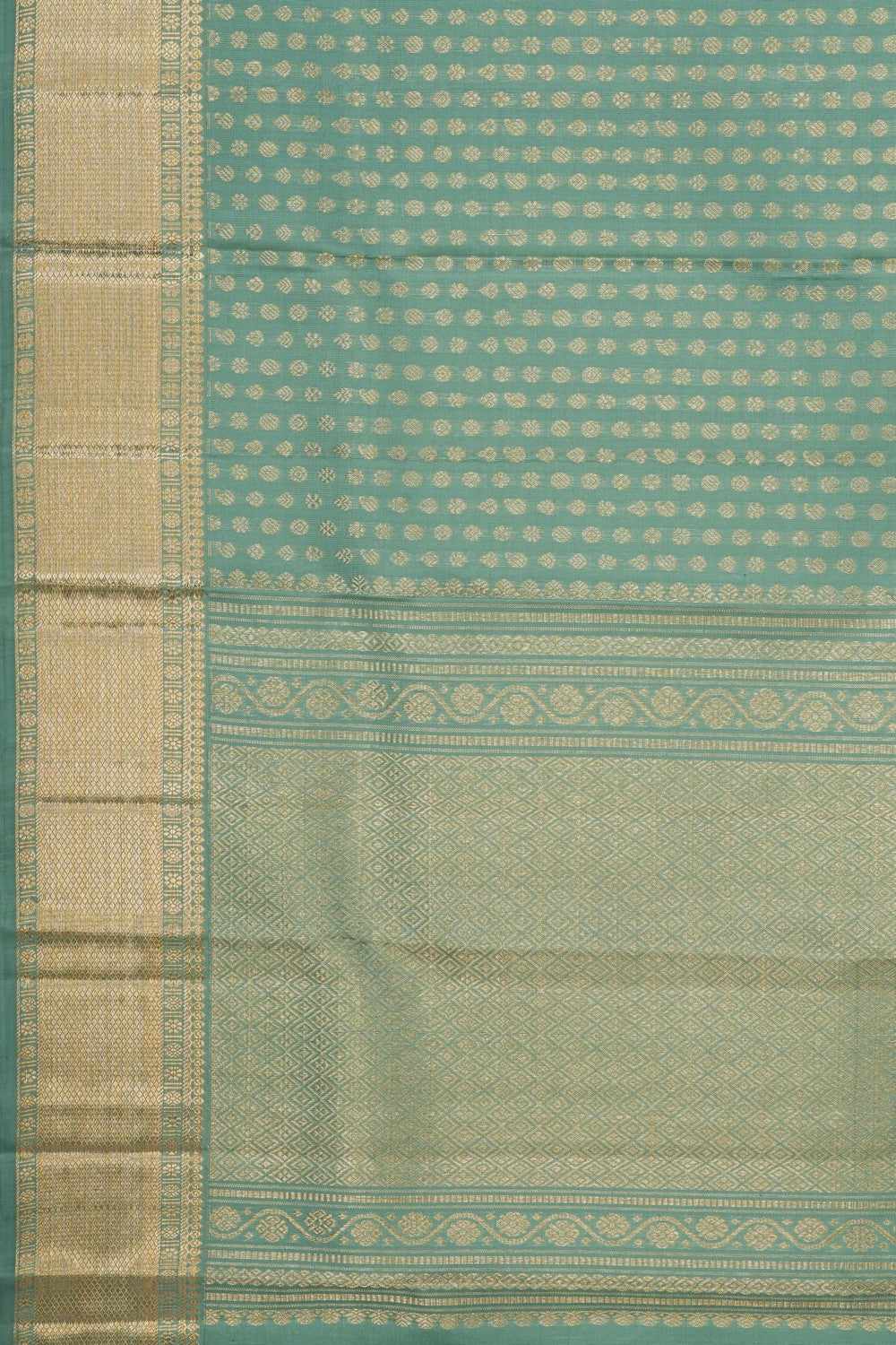 Image of Kanchi Silk Brocade Sage Green Dupatta