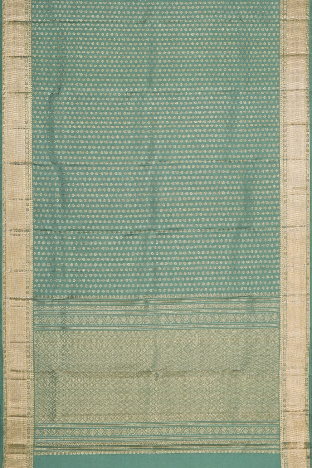 Image of Kanchi Silk Brocade Sage Green Dupatta
