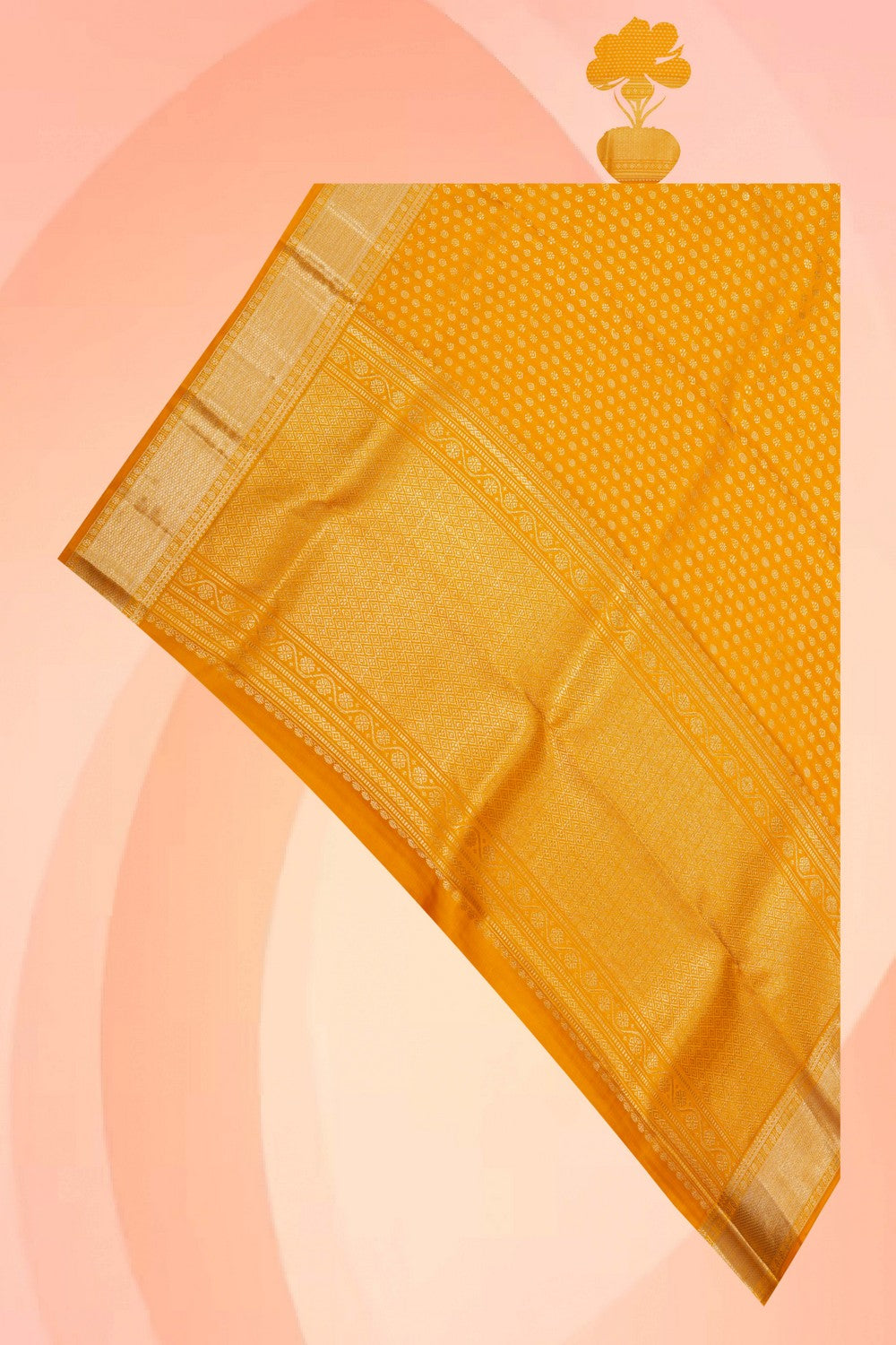 Image of Kanchi Silk Brocade Yellow Dupatta