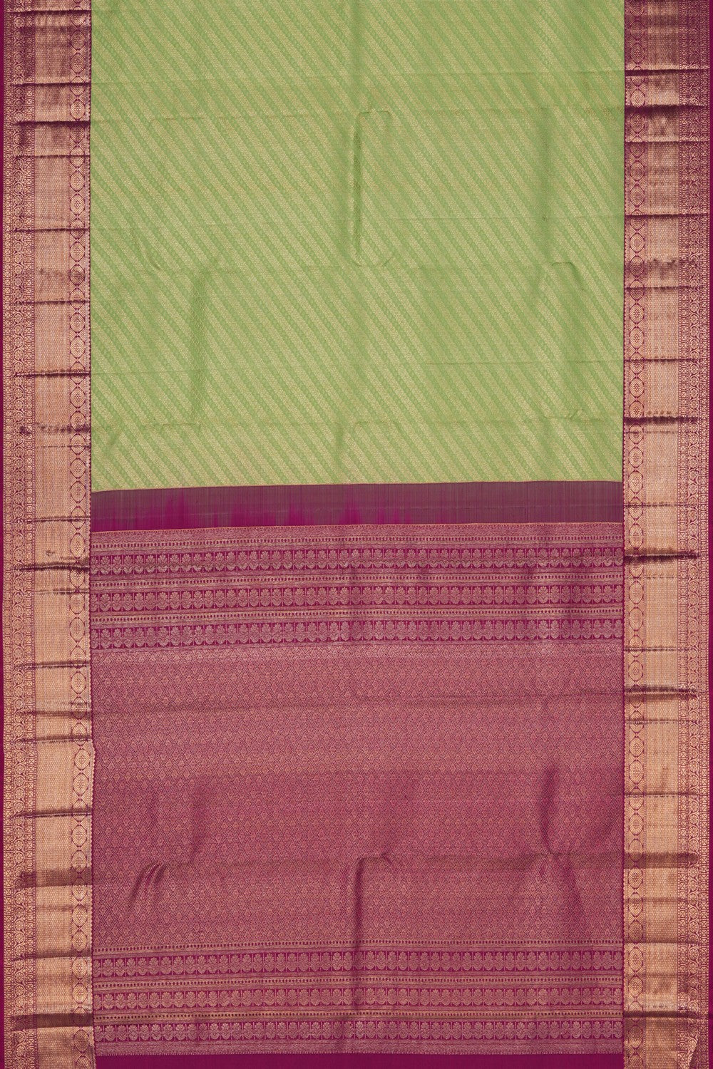 Image of Kanjivaram Silk Brocade Sage Green Saree