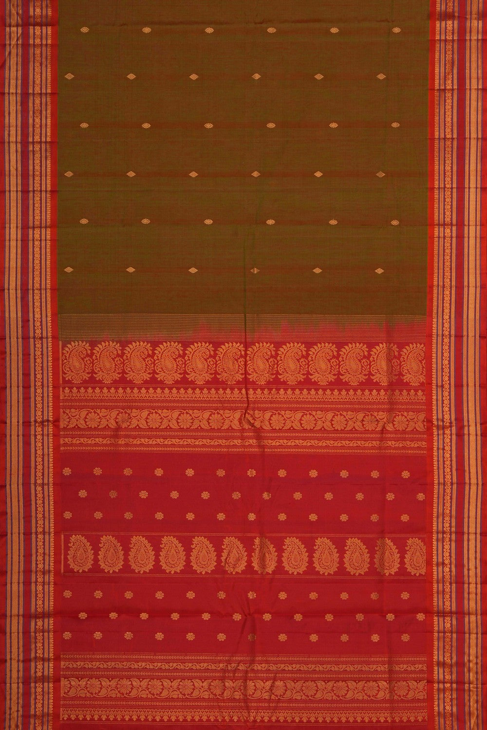 Image of Gadwal Silk Green Saree
