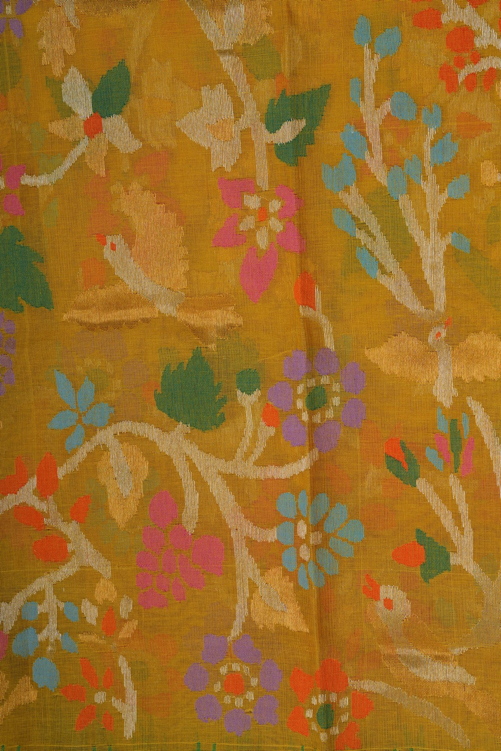 Image of Ponduru Cotton Yellow Saree