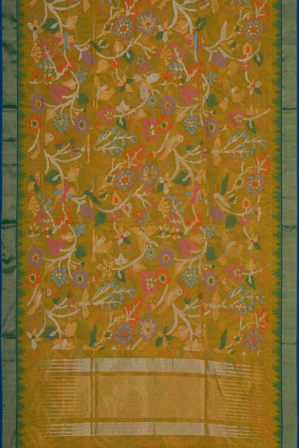 Image of Ponduru Cotton Yellow Saree