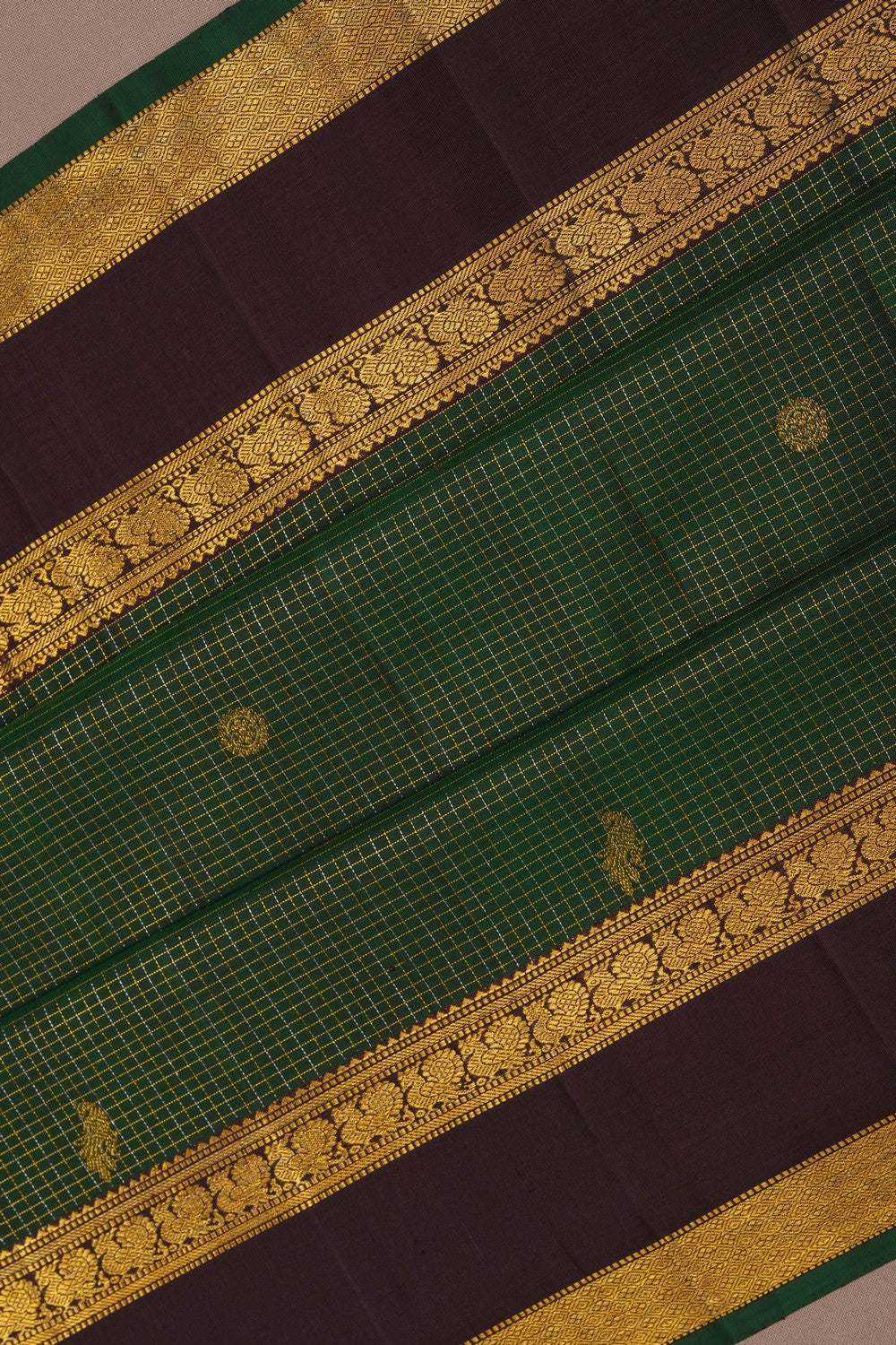 Image of Kanchipattu Silk Dark Green Saree