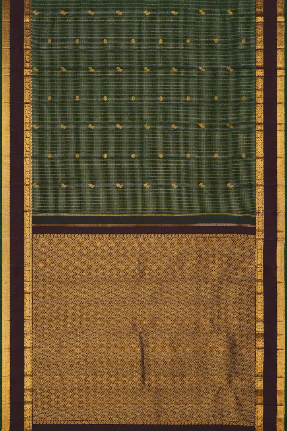 Image of Kanchipattu Silk Dark Green Saree