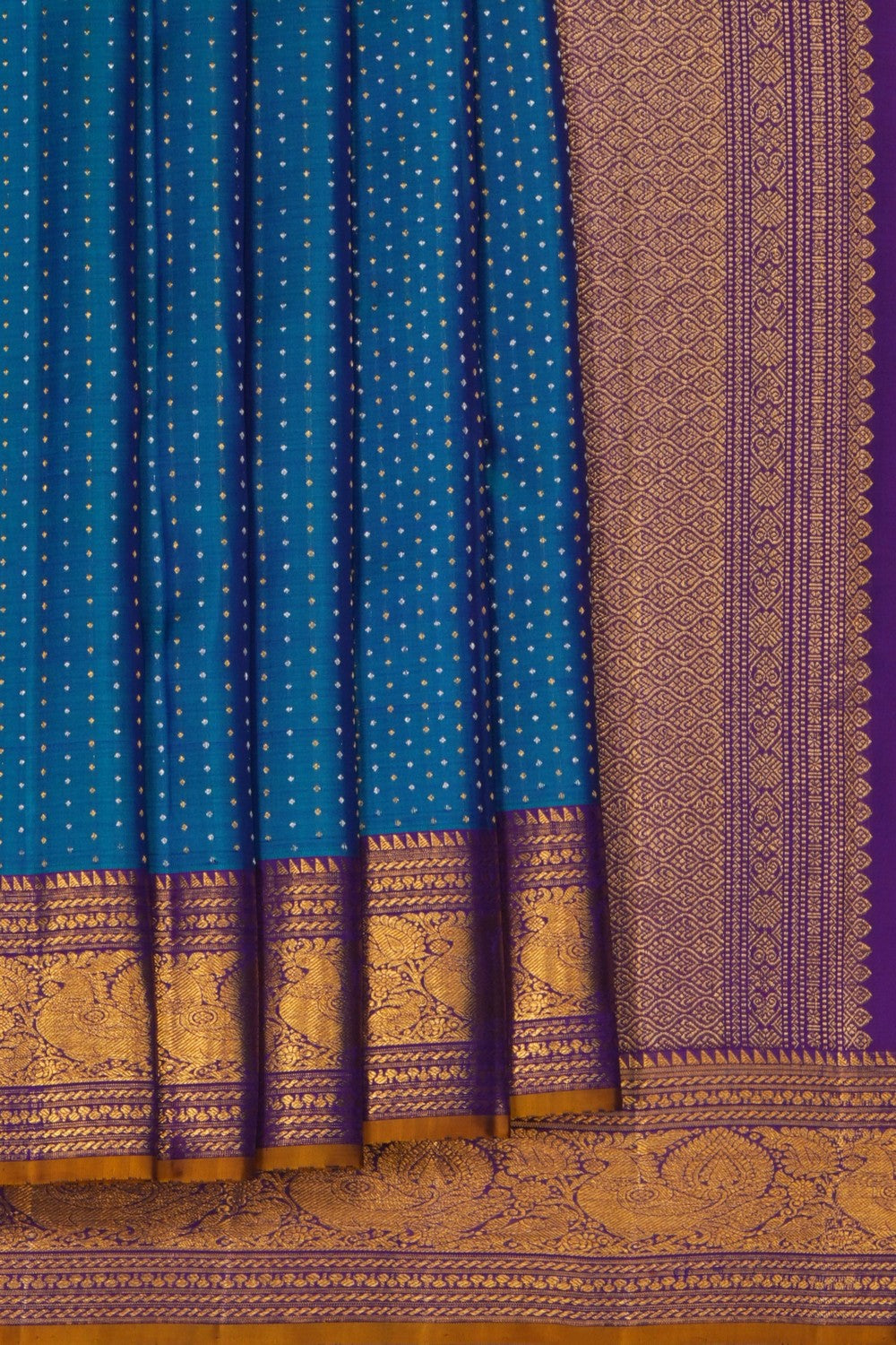 Image of Kanchipattu Silk Blue Saree