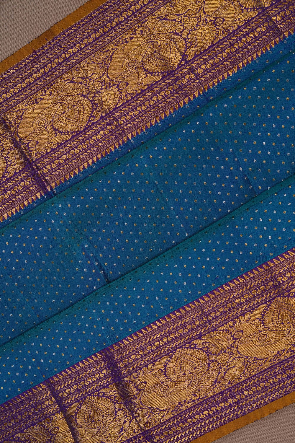 Image of Kanchipattu Silk Blue Saree