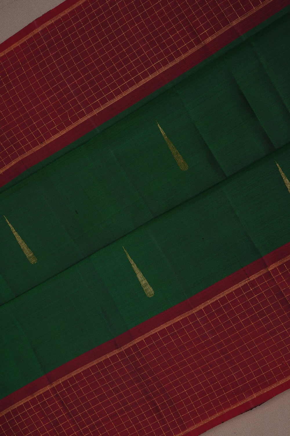 Image of Kanchipattu Silk Dark Green Saree