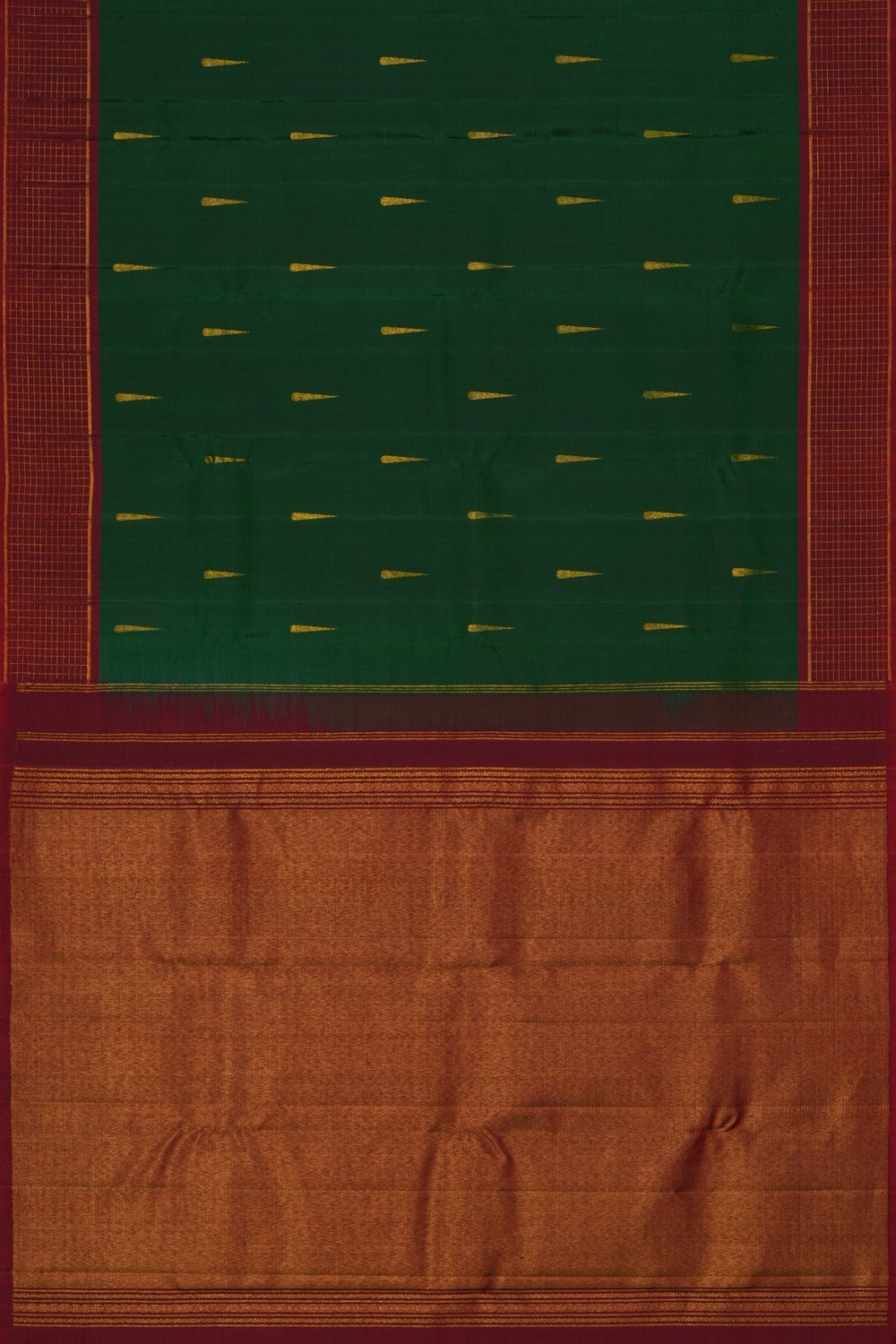 Image of Kanchipattu Silk Dark Green Saree