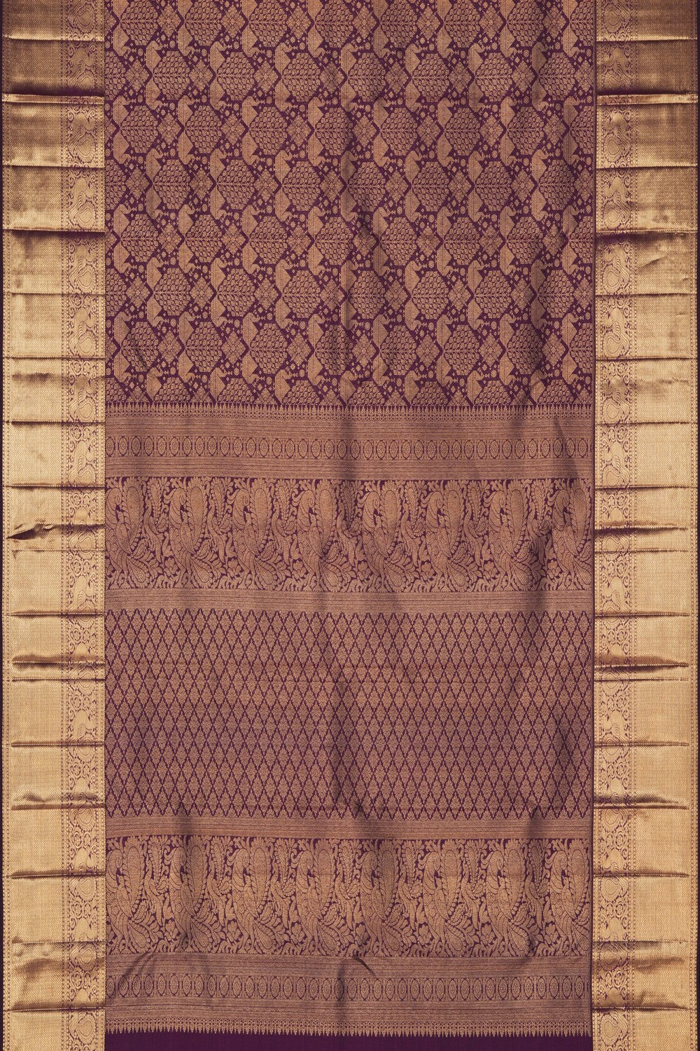 Image of Kanchipattu Silk Dark Purple Saree