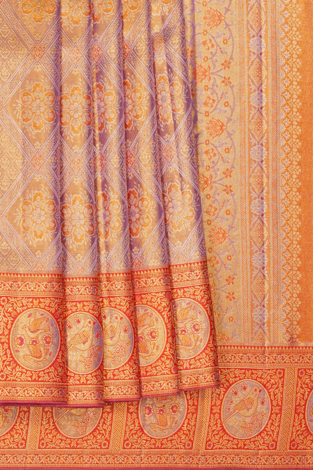 Image of Kanchipattu Tissue Lavender Saree
