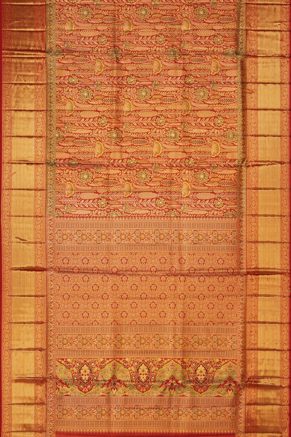 Image of Kanchipattu Tissue Red Saree