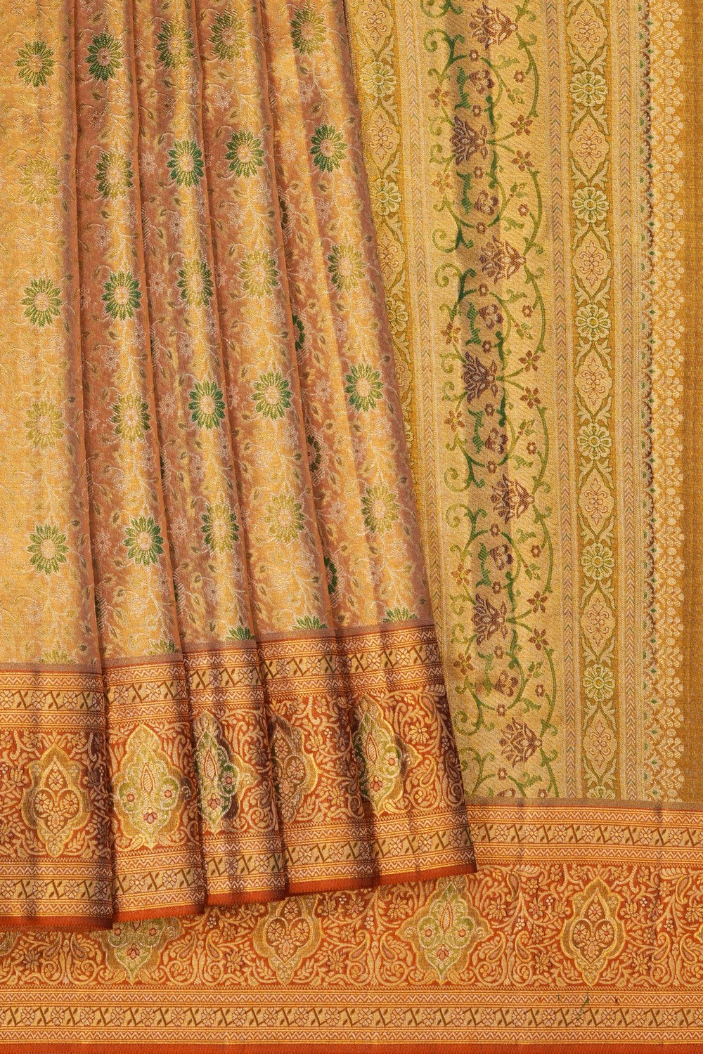 Image of Kanchipattu Tissue Beige Saree