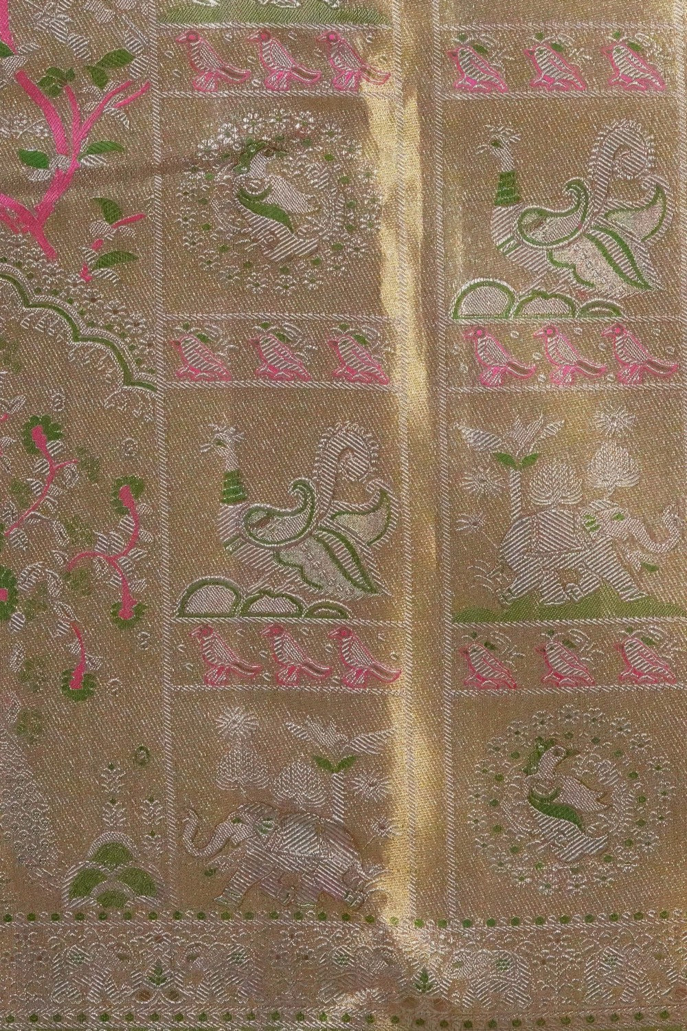 Image of Kanchipattu Tissue Brocade Gold Saree