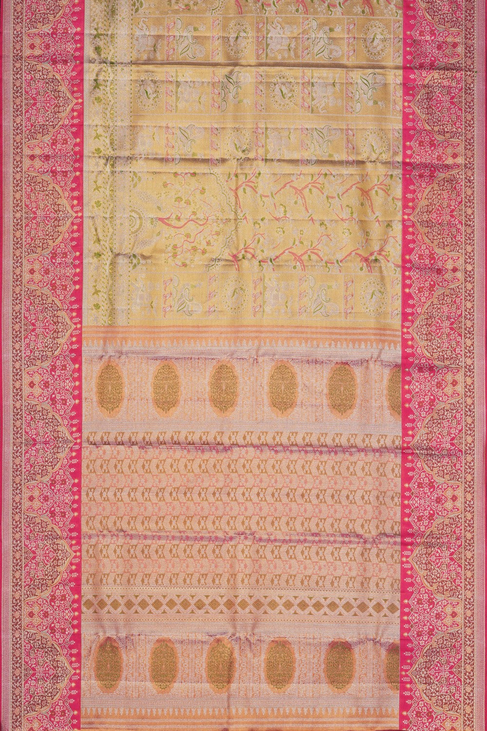 Image of Kanchipattu Tissue Brocade Gold Saree