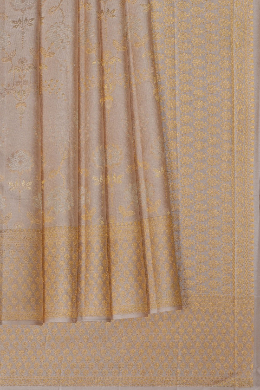 Image of Kanchipattu Tissue Grey Saree