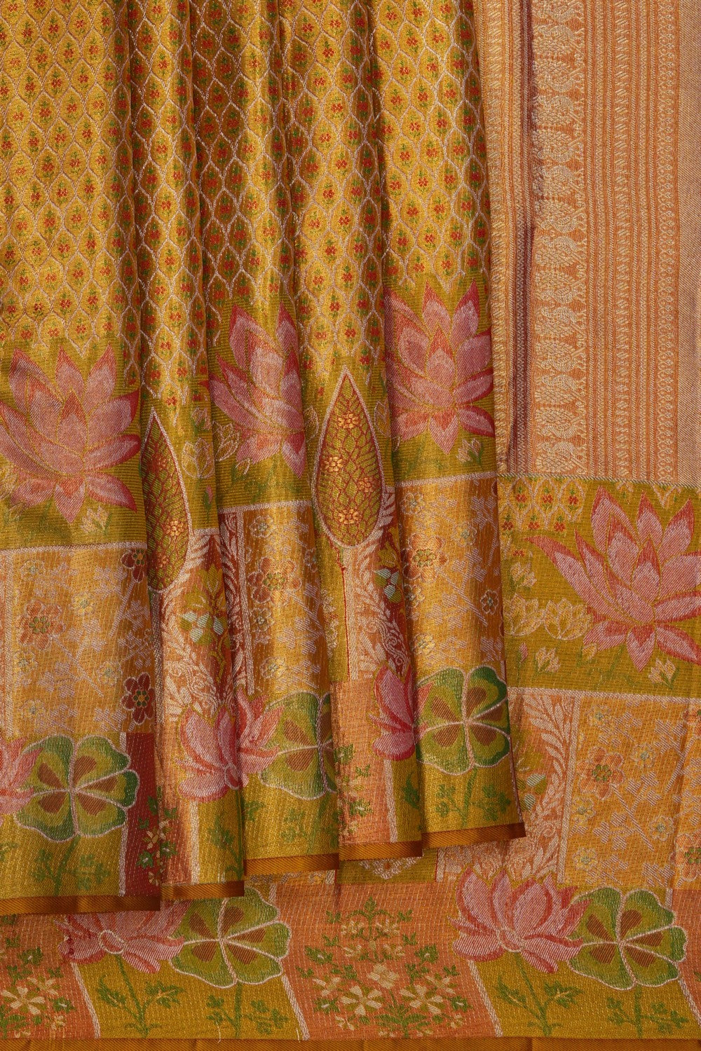 Image of Kanchipattu Tissue Light Brown Saree