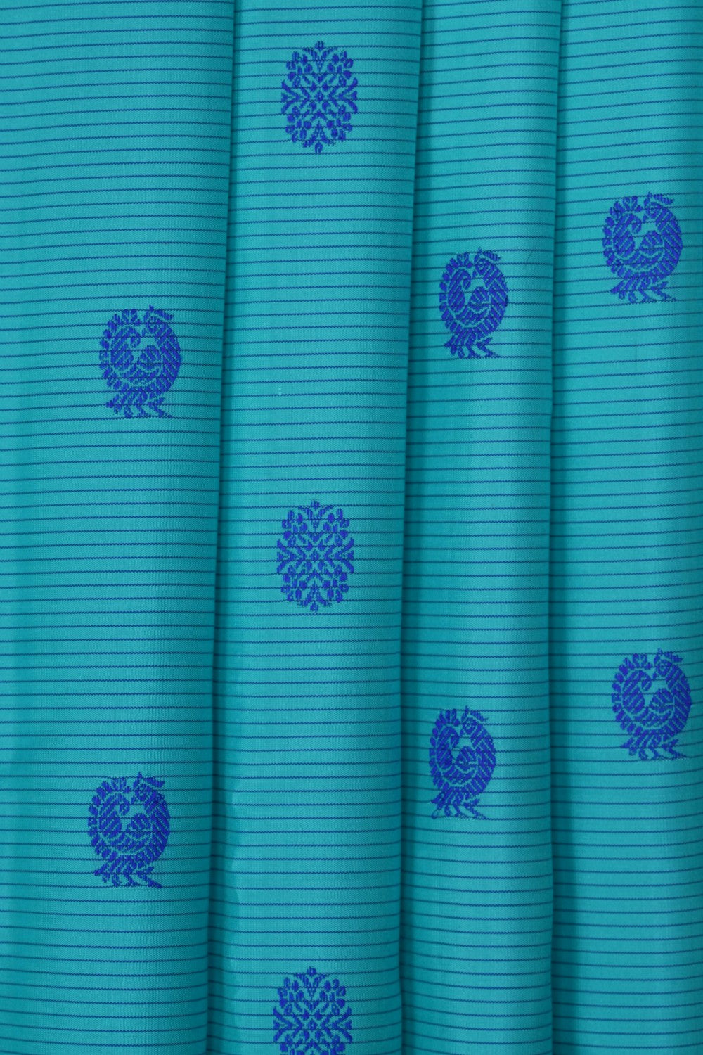 Image of Kanchipattu Silk Cyan Blue Saree