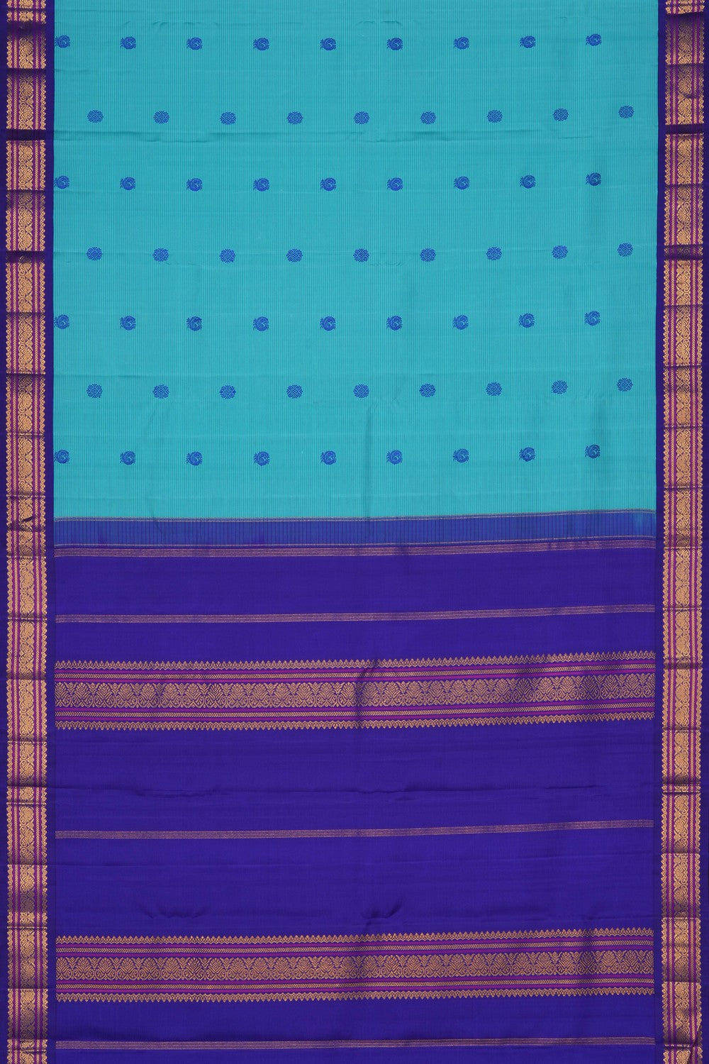 Image of Kanchipattu Silk Cyan Blue Saree