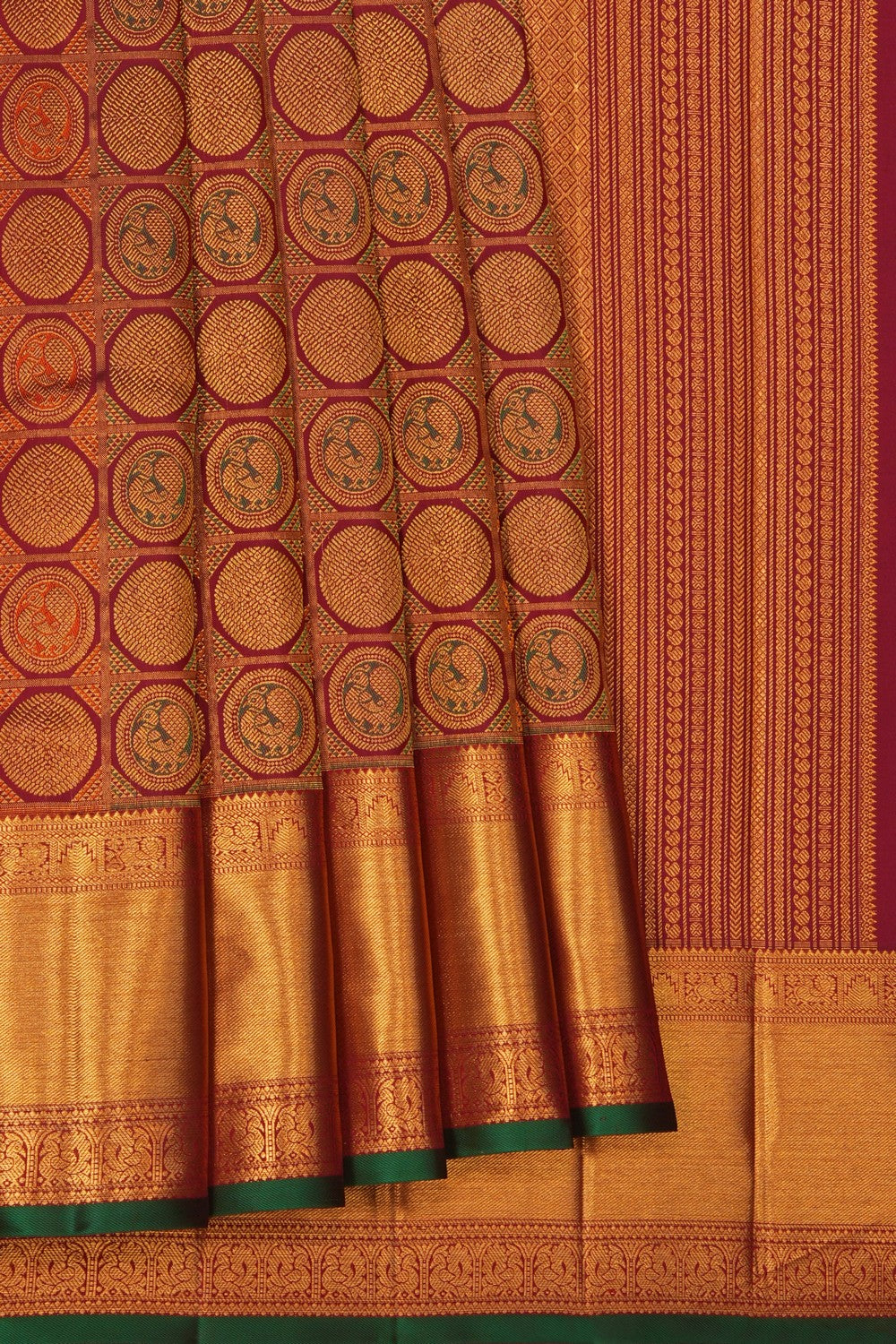 Image of Kanchipattu Silk Dark Magenta Saree