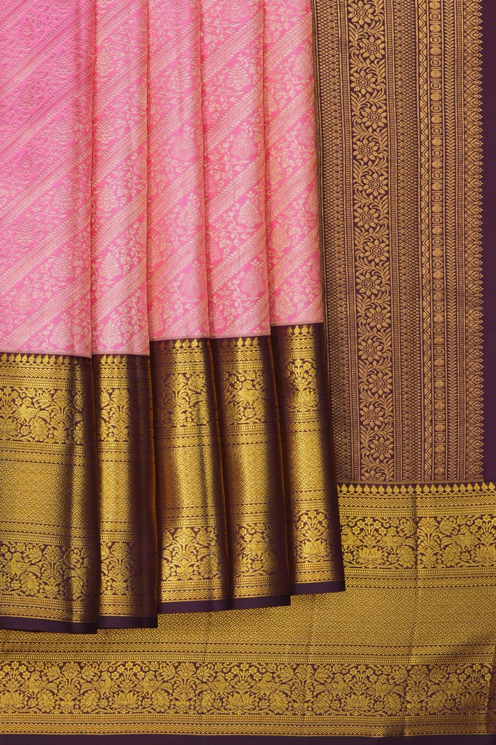 Image of Kanchipattu Tissue Pink Saree
