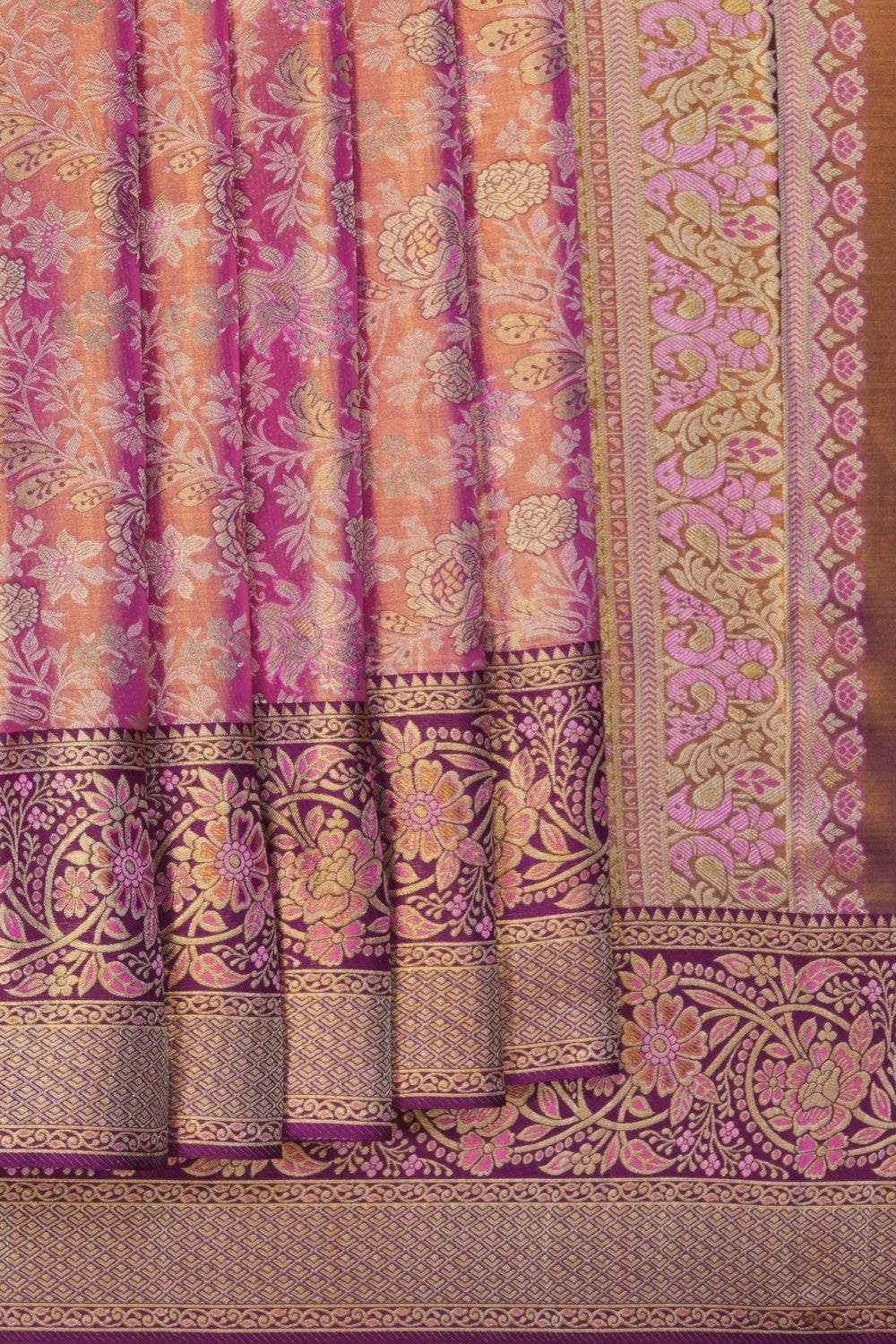 Image of Kanchipattu Tissue Pink Saree