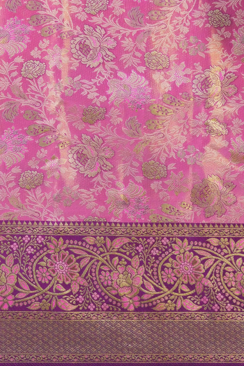 Image of Kanchipattu Tissue Pink Saree
