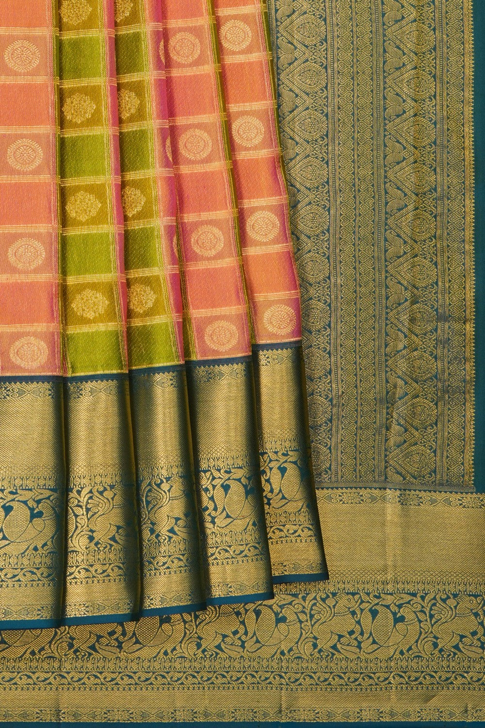 Image of Kanchipattu Silk Multi-Coloured Saree