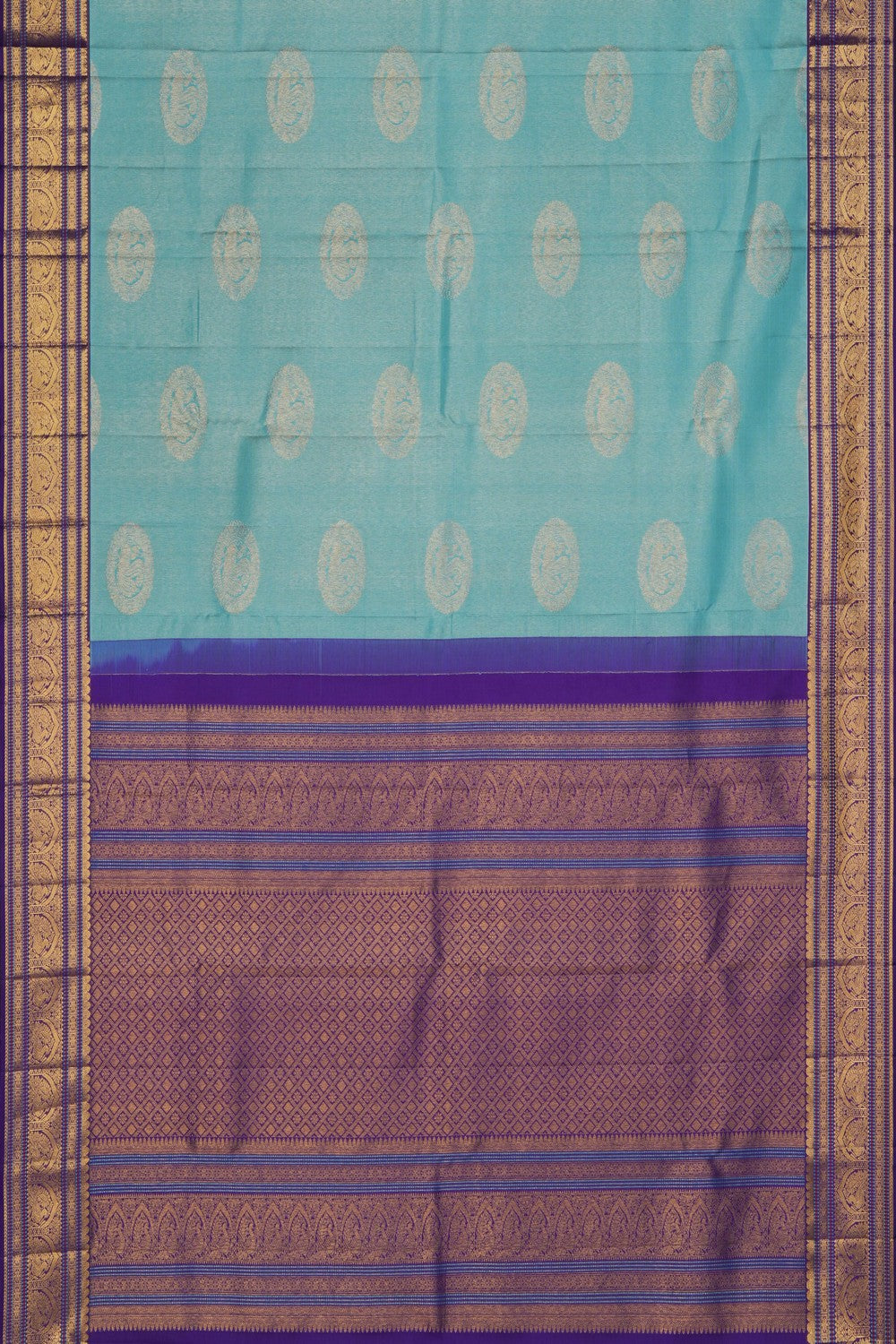 Image of Kanchipattu Silk Light Blue Saree