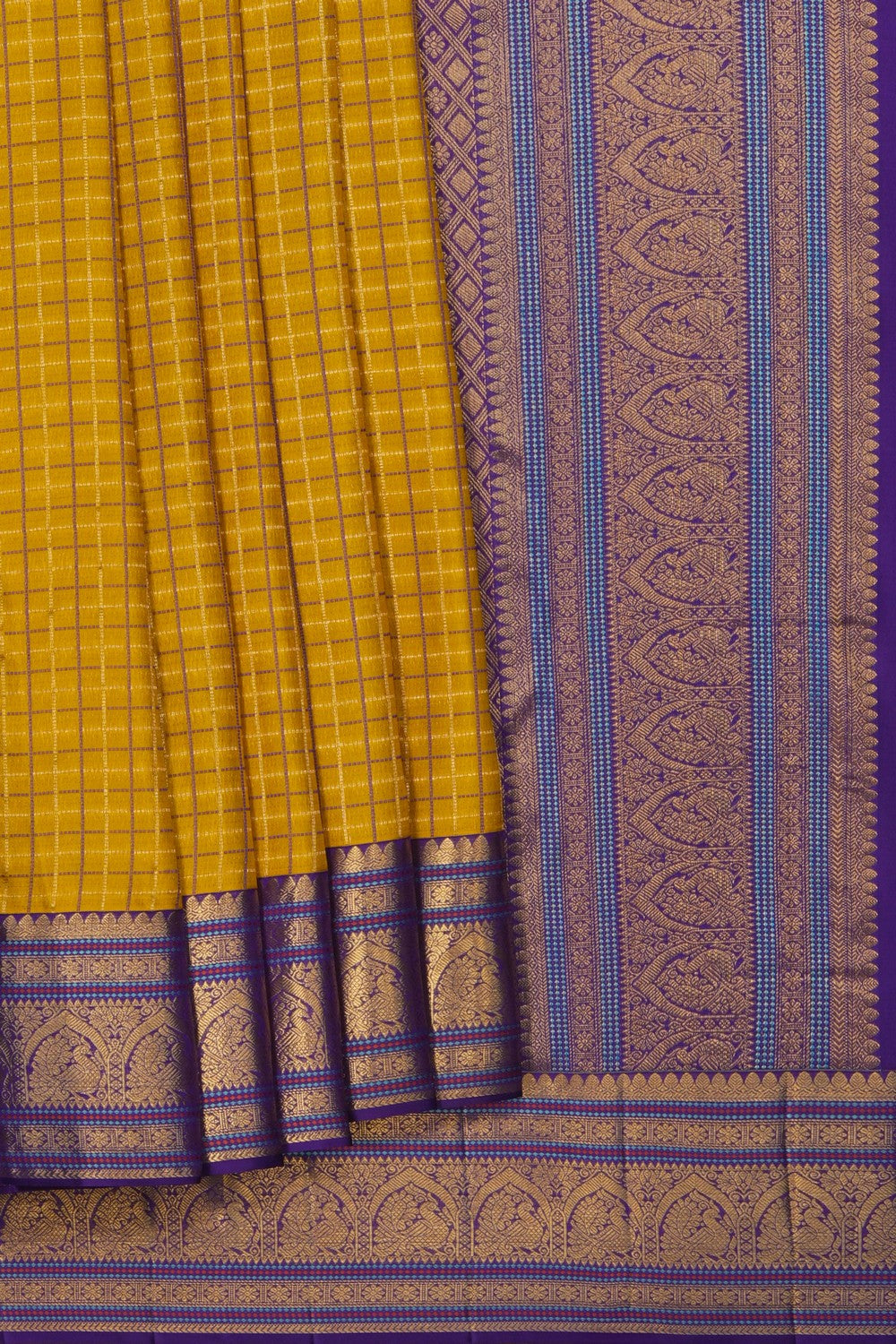 Image of Kanchipattu Silk Yellow Saree