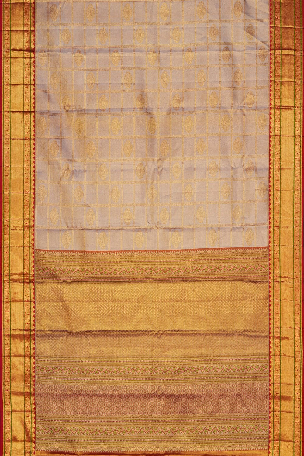 Image of Kanchipattu Silk Off-White Saree